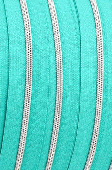 Endlosreißverschluss metallisiert schmal mint/ silber (1m)